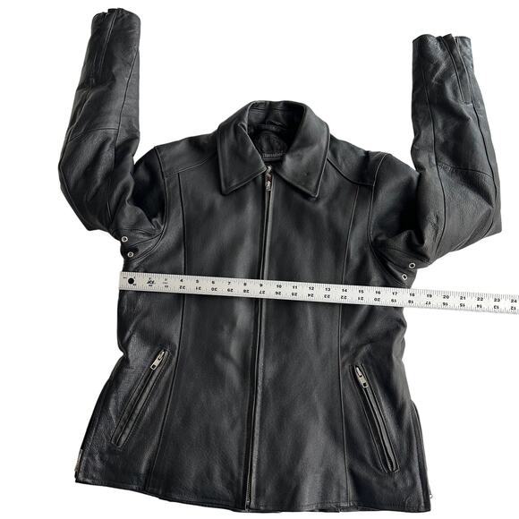 Montana Removable Thinsulate Lining‎ Riding Leather Black Jacket women M - Picture 12 of 15